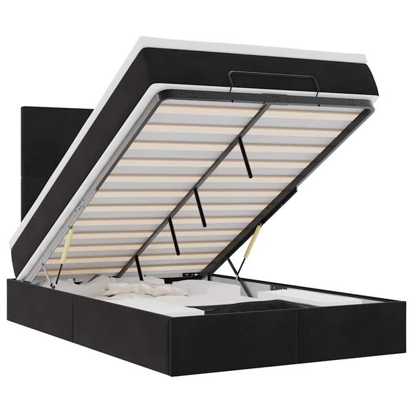 vidaXL osmannisk sengeramme med madrasser 120x190 cm fl&oslash;jl sort