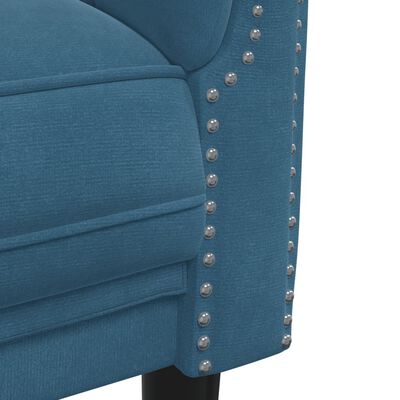 vidaXL 3-personers sofa velour blå