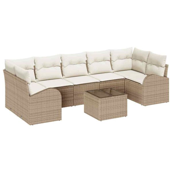 vidaXL Havesofa S&aelig;t Beige 55 x 55 x 37 cm polyrattan
