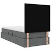 vidaXL Seng med opbevaring og LED M&oslash;rkegr&aring; 100 x 200 cm Polyester