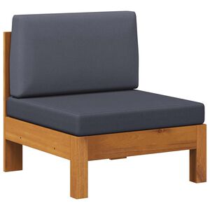 vidaXL midterdel til sofa med m&oslash;rkegr&aring; hynder massivt akacietr&aelig;