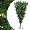 vidaXL Omvendt Kunstig Forbelyst Juletr&aelig; med Kugles&aelig;t Gr&oslash;n 180 cm PVC