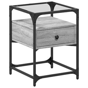 vidaXL sengebord 40x40x55 cm konstrueret tr&aelig; gr&aring; sonoma-eg