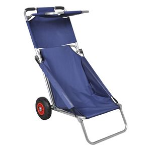 vidaXL strandvogn med hjul sammenfoldelig bl&aring;
