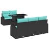 vidaXL Havesofa S&aelig;t med pude med opbevaring 6 pcs Sort Poly Rattan