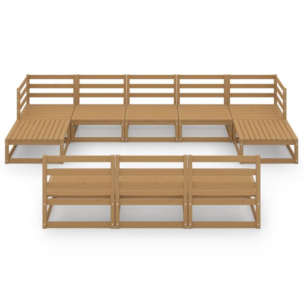 vidaXL lounges&aelig;t til haven 10 dele massivt fyrretr&aelig;