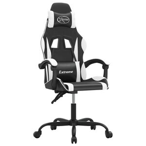 vidaXL drejelig gamingstol kunstl&aelig;der sort og hvid