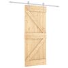 vidaXL Skyded&oslash;r Natur og hvid 85 x 210 cm Massivt Fyrretr&aelig;