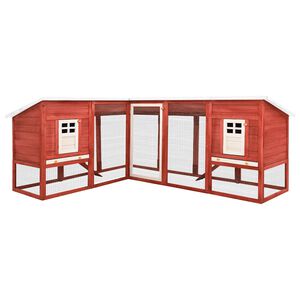 vidaXL udend&oslash;rs kaninbur med l&oslash;beg&aring;rd massivt fyrretr&aelig; r&oslash;d og hvid