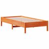 vidaXL sengeramme uden madras 75x190 cm massivt fyrretr&aelig; gyldenbrun