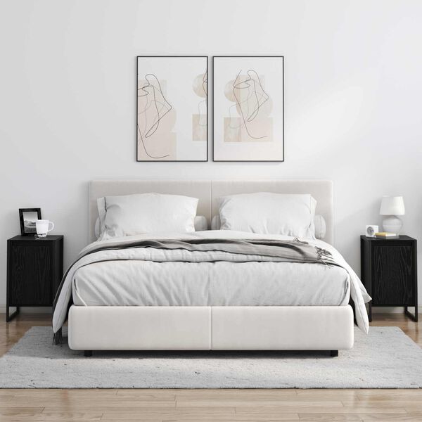 vidaXL Sengebord Sort eg 39,5 x 30 x 50 cm Konstrueret tr&aelig;