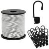 vidaXL Bungee Snore med Krog 6 mm Sort og Hvid PP og gummi