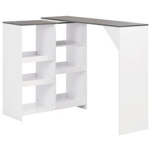 vidaXL barbord med flytbar hylde 138x39x110 cm hvid