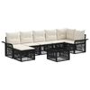 vidaXL Havesofa S&aelig;t 8 stk. Sort polyrattan
