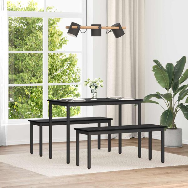 vidaXL b&aelig;nk Sort eg 110 x 35 x 45 cm Konstrueret tr&aelig;