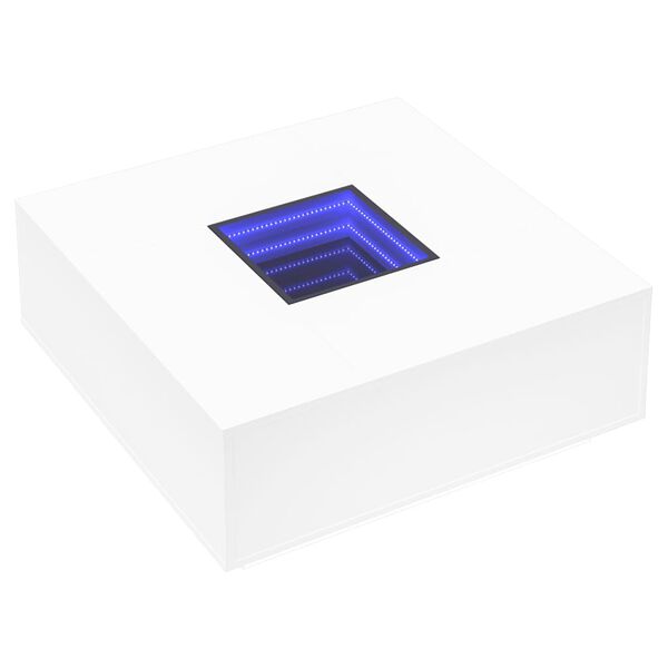 vidaXL sofabord med Infinity LED-lys 100x100x40 cm hvid