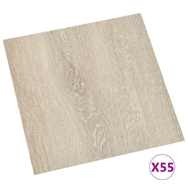 vidaXL Gulvplanker 55 pcs Beige 5,11 m&sup2; PVC