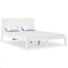 vidaXL sengeramme 135x190 cm dobbelt massivt fyrretr&aelig; hvid
