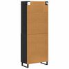 vidaXL Highboard Sort eg 69,5 x 34 x 180 cm Konstrueret tr&aelig;