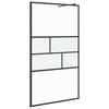 vidaXL Walk-in brusev&aelig;g Sort 80 x 195 x 0.5 cm Glas og Aluminium