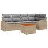 vidaXL Havesofa Sæt med pude 6 pcs Beige polyrattan