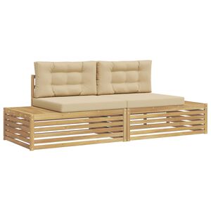 vidaXL 2 stk. Udend&oslash;rs sofagruppe Polyester Hvid