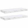 vidaXL V&aelig;ghylde 2 stk. Hvid marmor 60 x 23,5 x 3,8 cm Konstrueret tr&aelig;