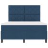 vidaXL Box spring seng med madras med hovedg&aelig;rde Bl&aring; 160 x 200 cm Stof