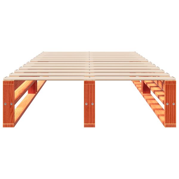 vidaXL sengeramme uden madras 75x190 cm massivt fyrretr&aelig; gyldenbrun