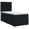 vidaXL Boxmadras med topmadras med hovedg&aelig;rde Sort 100 x 200 cm Stof