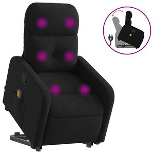 vidaXL l&oslash;ftestol med massage stof sort