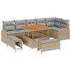 vidaXL Havesofa S&aelig;t 9 stk. 8-Antal s&aelig;der Beige og lys gr&aring;