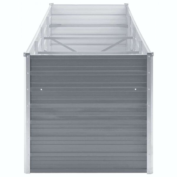 vidaXL forh&oslash;jet plantekasse 320x80x77 cm galvaniseret st&aring;l gr&aring;