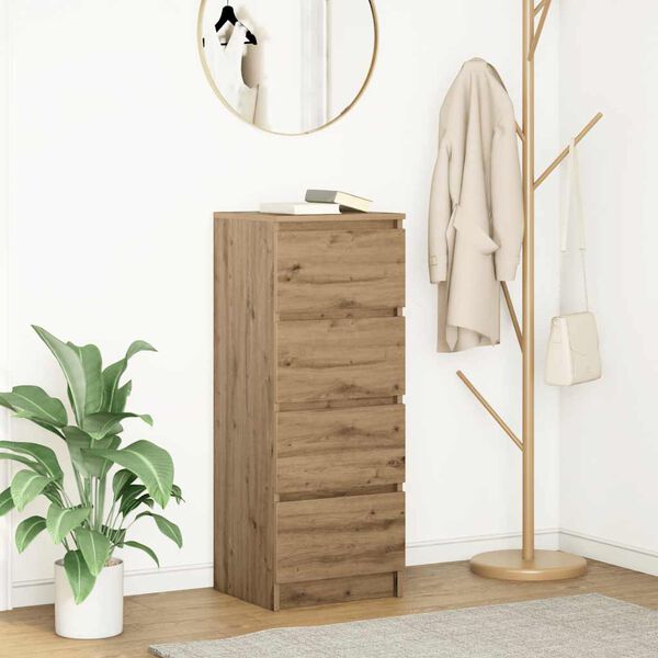 vidaXL skænk 37,5x35x99 cm konstrueret træ egetræsfarve