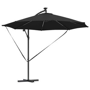 vidaXL Parasol 294 x 294 x 248 cm Polyester og Aluminium Sort
