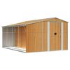 vidaXL haveskur 277x365,5x179 cm galvaniseret st&aring;l lysebrun