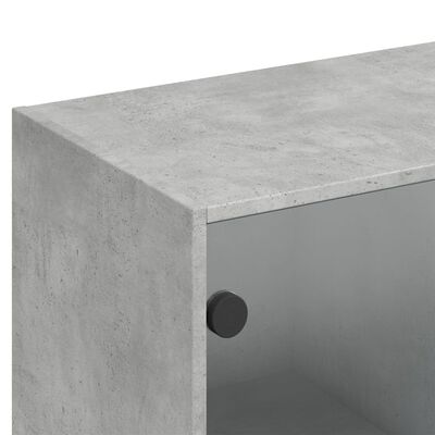 vidaXL bogreol med låger 136x37x142 cm konstrueret træ betongrå