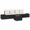 vidaXL Sofa S&aelig;t med pude med pude 5 pcs Sort og Cream polyrattan