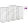 vidaXL buede gabionkurve 10 stk. 300x50x160/180 cm galvaniseret jern