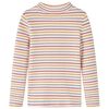 vidaXL Lang&aelig;rmet T-shirt til b&oslash;rn str. 92 mock-rullekrave ecrufarvet