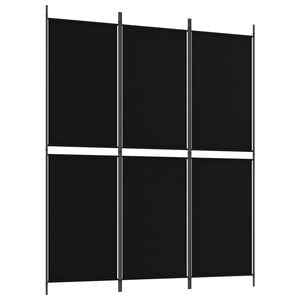 vidaXL 3-panels rumdeler 150x180 cm stof sort