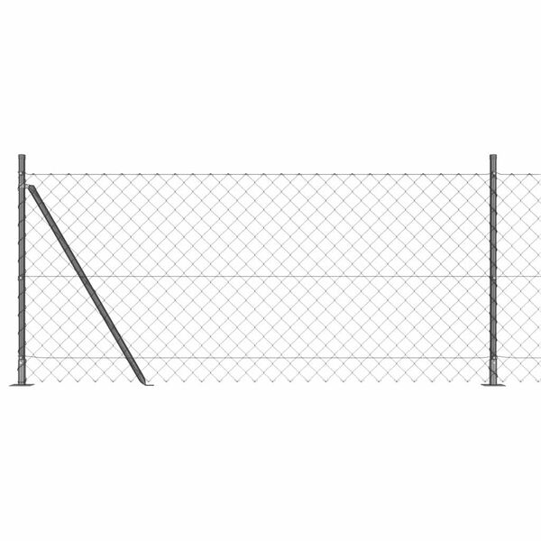 vidaXL Hegnsp&aelig;l Gr&aring; 10 x 0,8 m (60 x 60 mm mesh) St&aring;l og PVC
