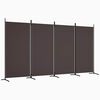 vidaXL 4-panels rumdeler 346x180 cm stof brun