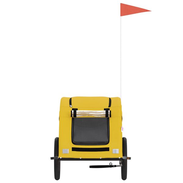 vidaXL cykelanhænger til kæledyr oxfordstof og jern gul