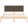 vidaXL Sengestel med Polstret Hovedgavl Gr&aring;brun 140 x 190 cm