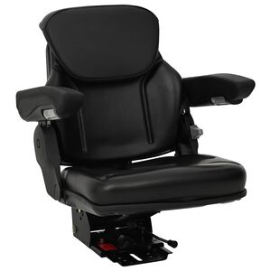 vidaXL Traktor s&aelig;de med affjedring Sort 60 x 58 x 72 cm St&aring;l og PVC
