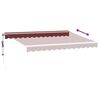 vidaXL markise med LED-lys 350x250 cm automatisk betjening bordeaux