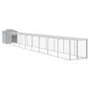 vidaXL h&oslash;nsehus med l&oslash;beg&aring;rd 117x1017x123 cm galvaniseret st&aring;l lysegr&aring;