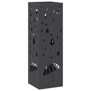vidaXL Regn Paraply Stativ Sort 15,5 x 15,5 x 49 cm St&aring;l