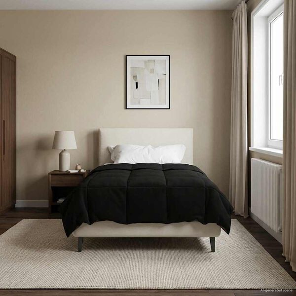 vidaXL Vinter dyne Quilting Sort 135 x 220 cm Mikrofiber